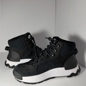 Nike Black and White Chunky Lace-Up High Top Sneakers